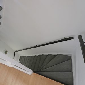 HPL laminaat traprenovatie in kleur weave anthracite