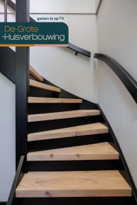 Eiken - traprenovatie van hout in de grote Huisverbouwing